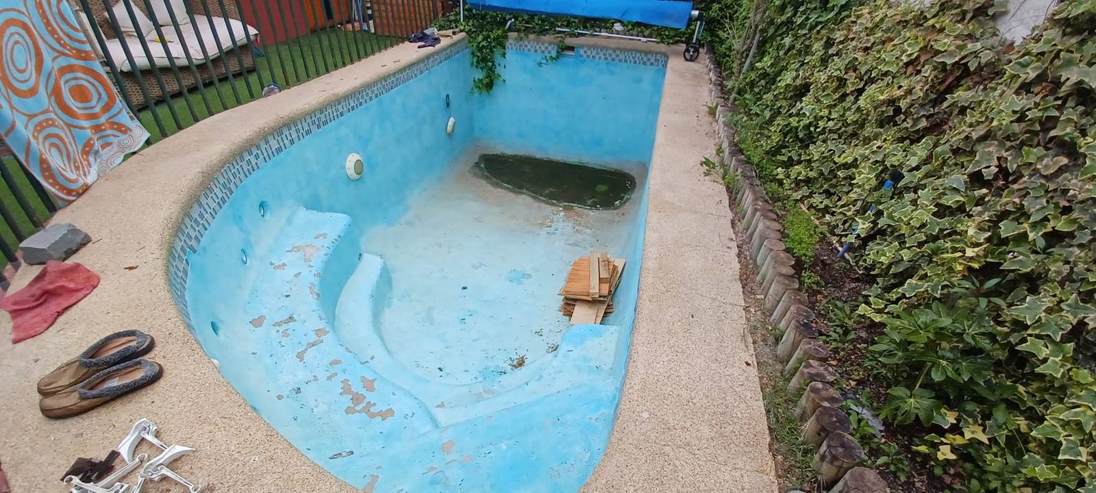 Piscina antes de su remodelación